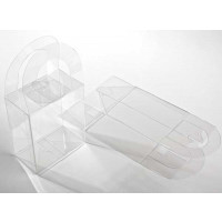 Plastic Gift Boxes with Handle 10.2x5.7x11.7cm Crystal Clear (25 pieces) [FS211]