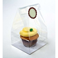 Bags Set with Paper Insert for 1 Cupcake 10.2x10.2x17.8cm (100 pieces) [CBG4]