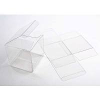 Plastic Gift Boxes 10.2x10.2x10.2cm Crystal Clear (25 pieces) [FB56]