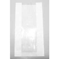 Paper Bags with Window 16x8x38cm White Kraft 40 g/qm (100 pieces) [PAZ1618]