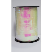Curling Ribbon Iridescent Pearl White 10mm x 250 meter (1 roll) [HV-IRI10W]