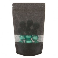 Stand Up Pouches Rice Paper Black with Window 13x7.9x20.6cm | 113 grams (100 pieces) [ZBGR3B]