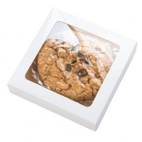 Kraft Gift Boxes glossy White 10.5x2.2x10.5cm with Window (25 pieces) [WGWG245]