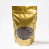 Stand Up Pouches Gold with oval Window 13x7x20.5cm | 113 grams (100 pieces) [ZBGO3G]